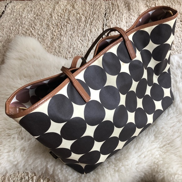 Dwell Studio Dots Chocolate Madison Diaper Bag - Picture 4 of 16